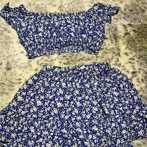 Girls skirt and top set size 9 perfect quality